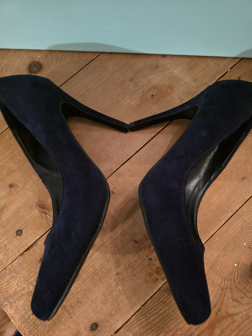 LC Lauren Conrad Navy Suede Pointed-Toe Pumps - Picture 2 of 5